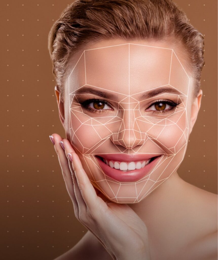 AI skin analysis used during a medical facial in Laval